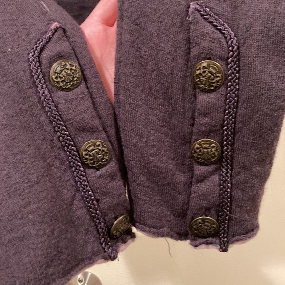 Free People purple wool cardigan, Sz L - Picture 5 of 6